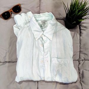 Abercrombie & Fitch Men's M Green 100% Linen Shirt